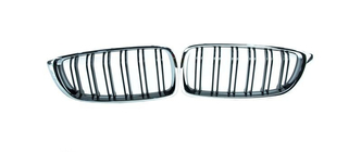 BMW 3 серия F30/F31 2012-2019 гг. Решетки M-Look (для F80, Черный Глянец с Хромированной Окантовкой) фото 2