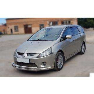 Передняя защита ST014 (нержавейка) Mitsubishi Grandis 2003-2011 гг. фото 2