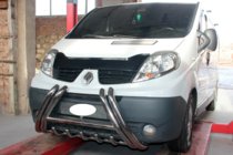 Opel Vivaro 2001–2015 гг. Передняя защита F1-01 (нержавейка) фото 2