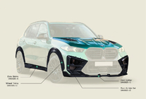 BMW X5 G05 2019–2026 гг. Комплект обвеса для X5M F95 AL-Design Carbon (2023+) фото 6