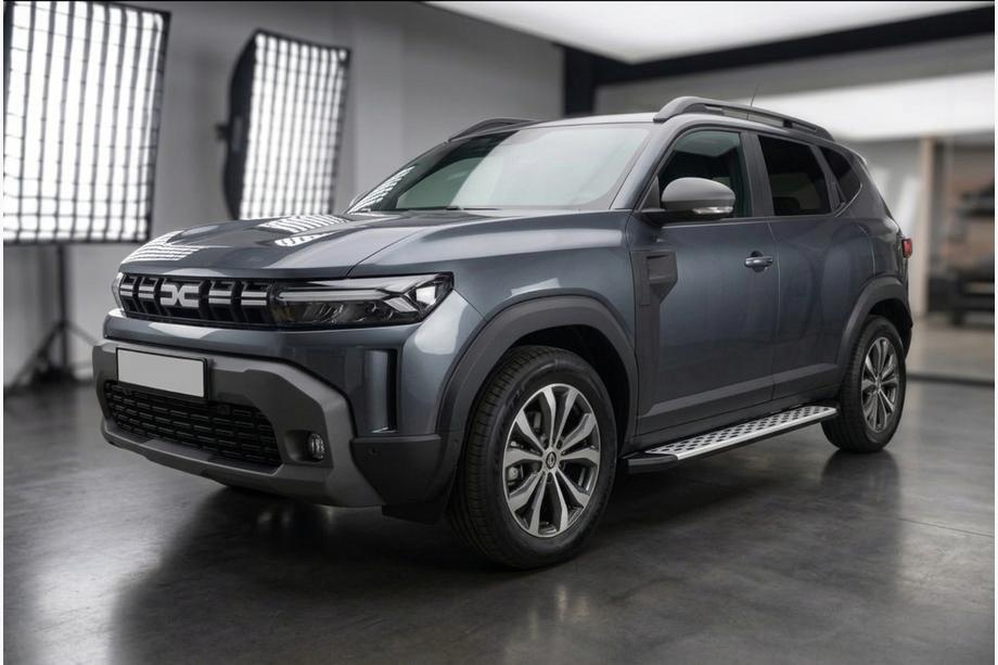 Renault Duster 2024- гг. Боковые Подножки Shining V1 (2 шт., Алюминий) Image