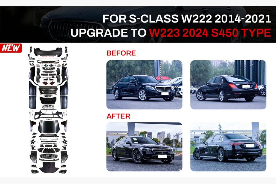 Mercedes S-class W222 2013-2022 гг. Комплект рестайлинга в W223 AMG Line (с дверными ручками и вставками) Фото 1