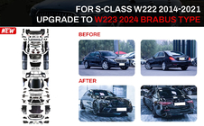 Mercedes S-class W222 2013-2022 гг. Комплект рестайлинга в W223 BRB (с дверными ручками и вставками) фото 1