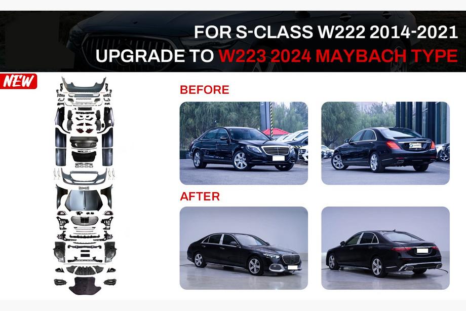 Mercedes S-class W222 2013-2022 гг. Комплект рестайлинга в W223 Maybach (с дверными ручками и вставками) Фото 1