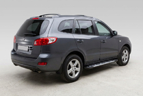 Hyundai Santa Fe 2 2006-2012 гг. Боковые Подножки Sunrise (2 шт., Алюминий) фото 1