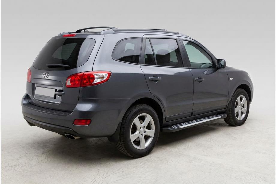 Hyundai Santa Fe 2 2006-2012 гг. Боковые Подножки Sunrise (2 шт., Алюминий) Image