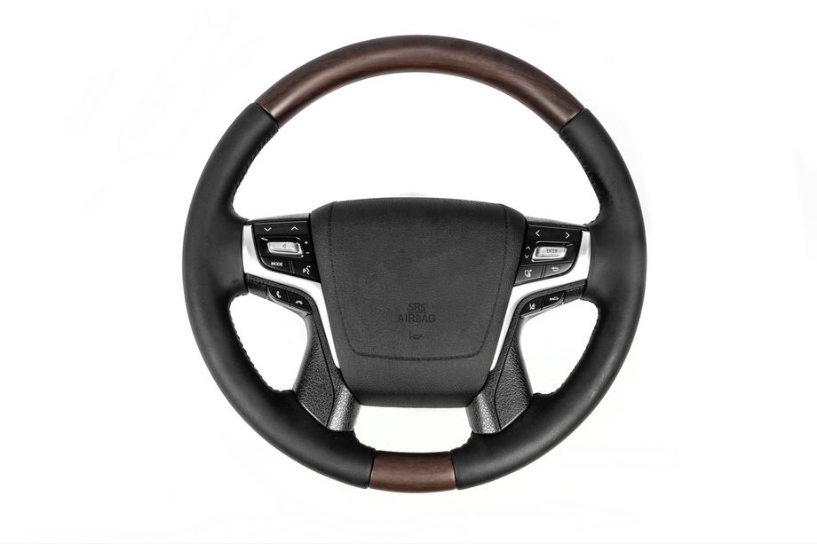 Toyota Land Cruiser 200 2007-2021 гг. Руль с подогревом (темное дерево) Image