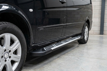 Mercedes Vito W639 2004-2014 гг. Боковые Подножки Sunrise (2 шт., Алюминий) Короткая и Средняя фото 1