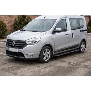 Боковые пороги Bosphorus Black (2 шт., алюминий) Dacia Dokker 2013-2022 гг. фото 1