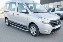 Dacia Dokker 2013-2022 гг. Боковые Подножки Tayga (2 шт., Алюминий) фото 1