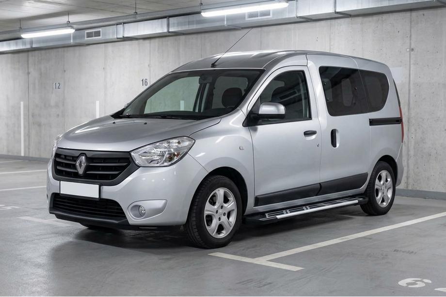 Renault Dokker 2013-2022 гг. Боковые Подножки Sunrise (2 шт., Алюминий) Image