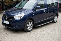 Renault Dokker 2013-2022 гг. Боковые Подножки Duru (2 шт., Алюминий) фото 1