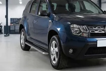 Dacia Duster 2008-2018 гг. Боковые Подножки Maydos V1 (2 шт., Алюминий и Нержавейка) фото 1