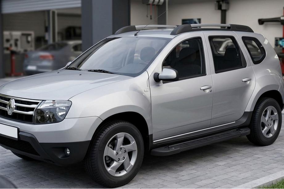 Dacia Duster 2008-2018 гг. Боковые Подножки RedLine Black (2 шт., Алюминий) Image