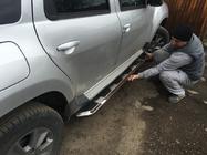 Renault Duster 2008–2017 гг. Боковые Подножки Vison (2 шт., Алюминий и Нержавеющая Сталь) фото 3