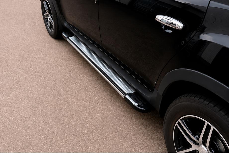 Renault Duster 2008–2017 гг. Боковые Подножки Rainbow (2 шт., Алюминий) Image