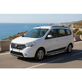 Боковые Подножки Sunrise (2 шт., Алюминий) Dacia Lodgy 2012-2022 гг. фото 1