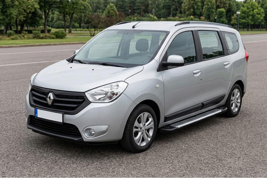Dacia Lodgy 2012-2022 гг. Боковые Подножки Line (2 шт., Алюминий) Image