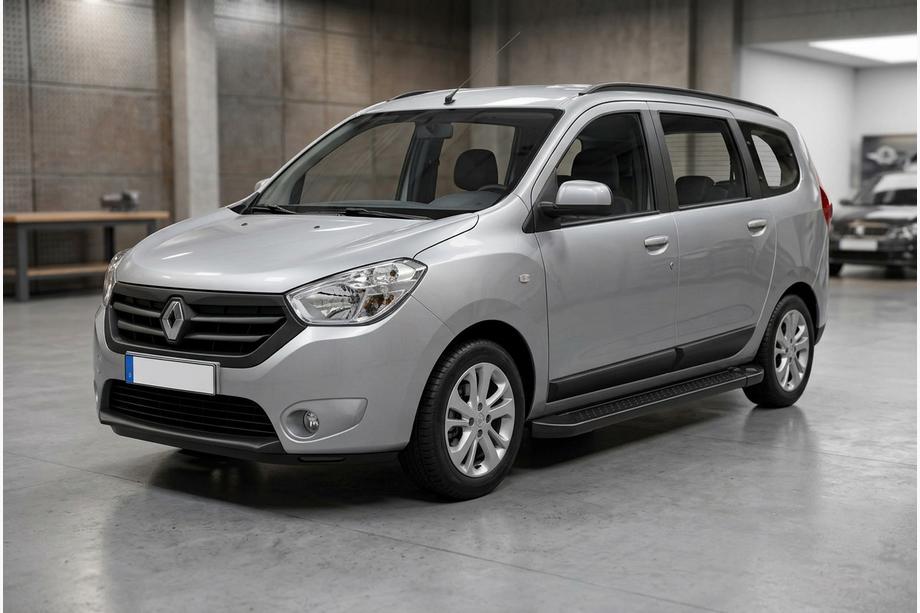 Renault Lodgy 2013-2022 гг. Боковые Подножки Allmond Black (2 шт., Алюминий) Image