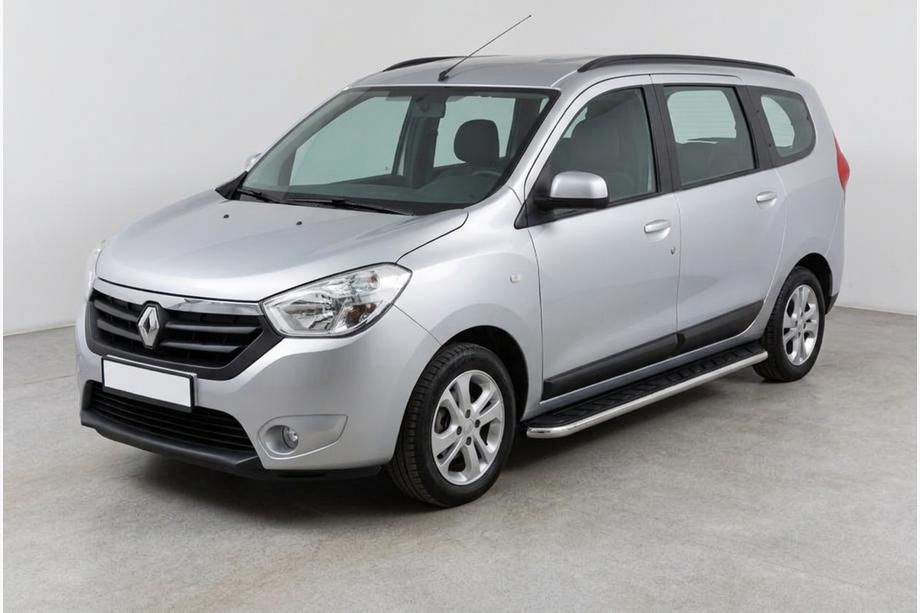 Renault Lodgy 2013-2022 гг. Боковые Подножки Maydos V1 (2 шт., Алюминий и Нержавейка) Image
