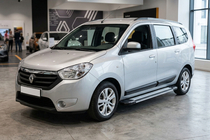 Renault Lodgy 2013-2022 гг. Боковые Подножки Rainbow (2 шт., Алюминий) фото 1