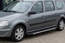 Dacia Logan MCV 2004-2014 гг. Боковые Подножки Duru (2 шт., Алюминий) фото 1