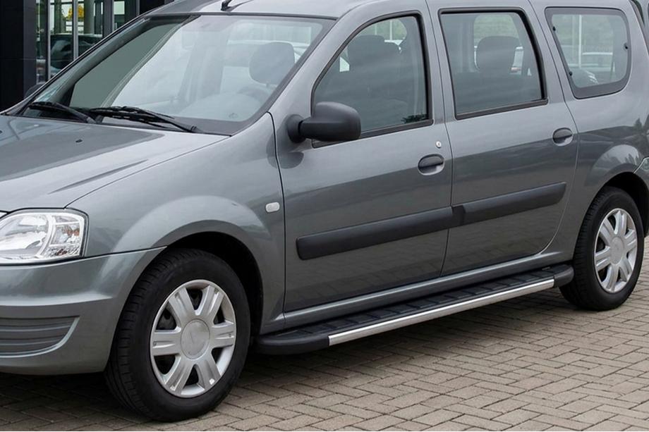 Dacia Logan MCV 2004-2014 гг. Боковые Подножки Duru (2 шт., Алюминий) Image