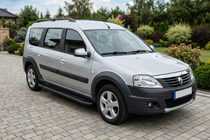 Dacia Logan MCV 2004-2014 гг. Боковые пороги Bosphorus Black (2 шт., алюминий) фото 3