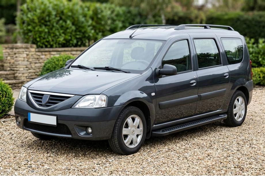 Renault Logan MCV 2005-2013 гг. Боковые Подножки Allmond Black (2 шт., Алюминий) Image