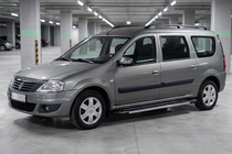 Renault Logan MCV 2005-2013 гг. Боковые пороги RedLine V1 (2 шт., алюминий) фото 1