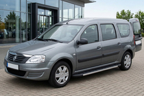 Renault Logan MCV 2005-2013 гг. Боковые Подножки Duru (2 шт., Алюминий) фото 1