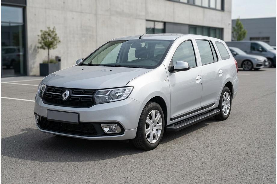 Dacia Logan MCV 2013-2020 гг. Боковые Подножки Allmond Black (2 шт., Алюминий) Image