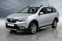 Dacia Logan MCV 2013-2020 гг. Боковые Подножки Line (2 шт., Алюминий) фото 1