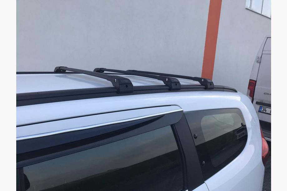 Renault Lodgy 2013-2022 гг. Багажник (поперечины) на интегрированные рейлинги с замком WingCarrier V2 (2 шт) Серый Фото 25