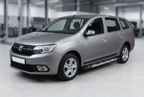 Renault Logan MCV 2013-2022 гг. Боковые Подножки Sunrise (2 шт., Алюминий) фото 1