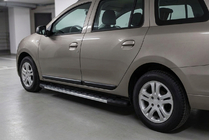 Renault Logan MCV 2013-2022 гг. Боковые Подножки Duru (2 шт., Алюминий) фото 1