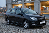 Renault Logan MCV 2013-2022 гг. Боковые пороги Bosphorus Black (2 шт., алюминий) фото 1