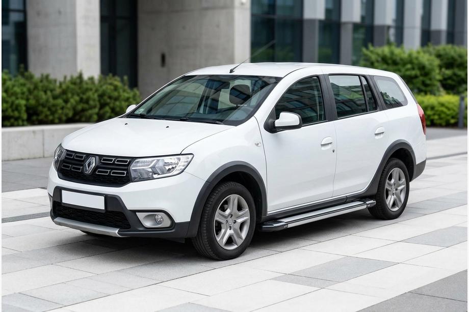 Renault Logan MCV 2013-2022 гг. Боковые Подножки Rainbow (2 шт., Алюминий) Image