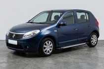 Dacia Sandero 2007-2013 гг. Боковые Подножки Line (2 шт., Алюминий) фото 1