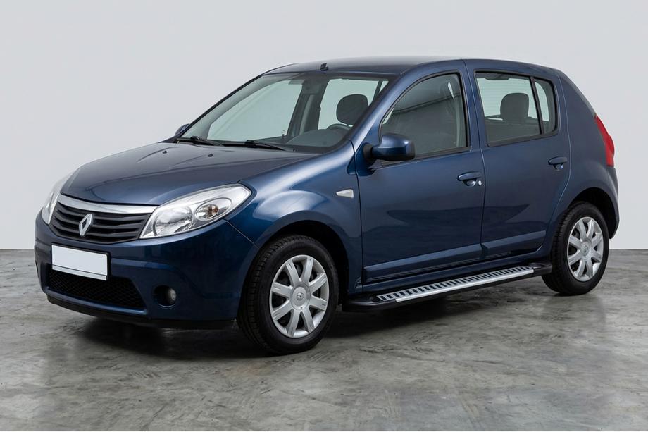 Dacia Sandero 2007-2013 гг. Боковые Подножки Line (2 шт., Алюминий) Image