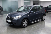 Renault Sandero 2007-2013 гг. Боковые пороги RedLine V1 (2 шт., алюминий) фото 1