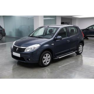 Боковые пороги RedLine V1 (2 шт., алюминий) Renault Sandero 2007-2013 гг. фото 1