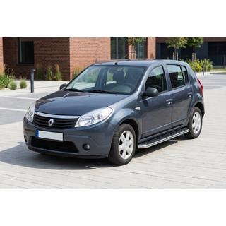 Боковые Подножки Maydos V1 (2 шт., Алюминий и Нержавейка) Renault Sandero 2007-2013 гг. фото 1