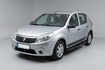 Renault Sandero 2007-2013 гг. Боковые пороги Bosphorus Black (2 шт., алюминий) фото 1
