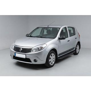 Боковые пороги Bosphorus Black (2 шт., алюминий) Renault Sandero 2007-2013 гг. фото 1
