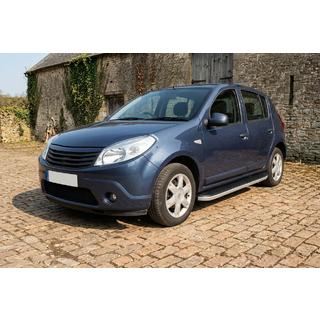 Боковые Подножки Tayga Grey (2 шт., Алюминий) Renault Sandero 2007-2013 гг. фото 1
