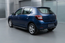 Renault Sandero 2013-2022 гг. Боковые пороги Bosphorus Black (2 шт., алюминий) фото 1