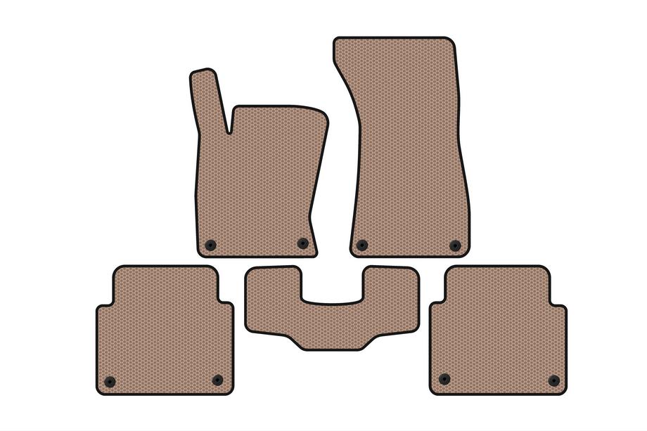 Audi A8 2002-2009 гг. Резиновые Коврики Carsuit (Short, Бежевые) Image