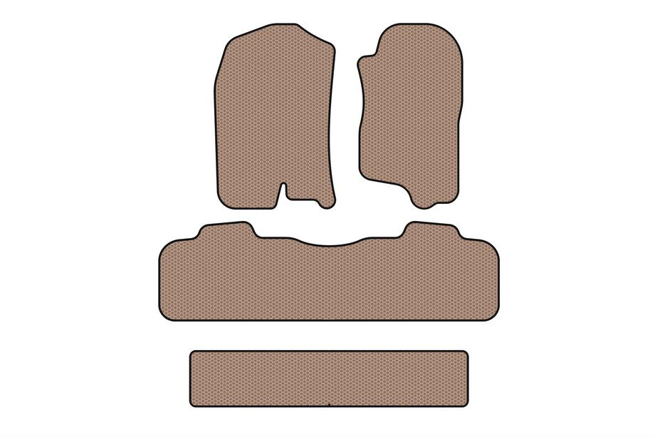 Chevrolet Tahoe 2007-2014 гг. Резиновые Коврики Carsuit (3 Ряда, 2007-2014, Бежевые) Фото 1