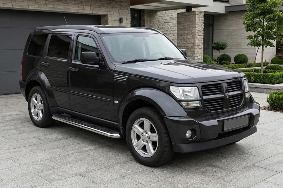 Dodge Nitro 2006-2011 гг. Боковые Подножки Maydos V1 (2 шт., Алюминий и Нержавейка) Image